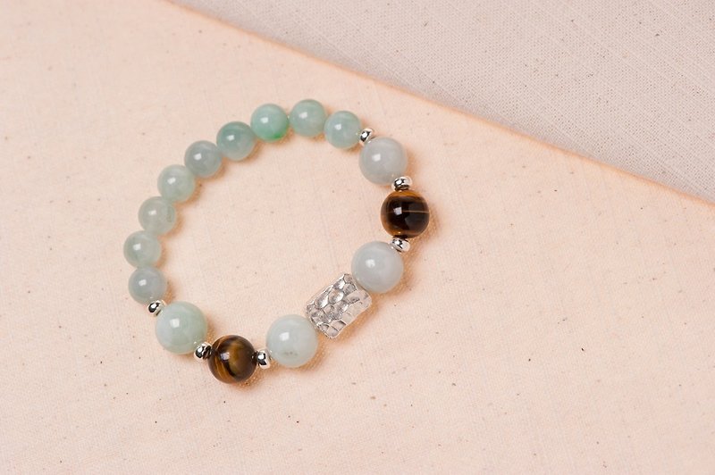 [Woody'sHandmade] rich third. Tiger eye stone jade bracelet. - Bracelets - Gemstone Multicolor
