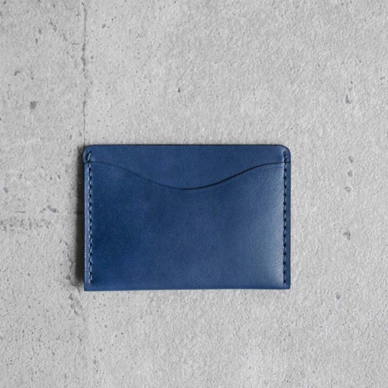Navy leather card holder - ID & Badge Holders - Genuine Leather Blue