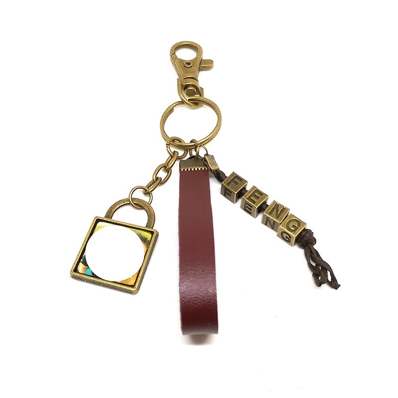【Customized】Time Gemstone Key Ring - Keychains - Other Metals Gold