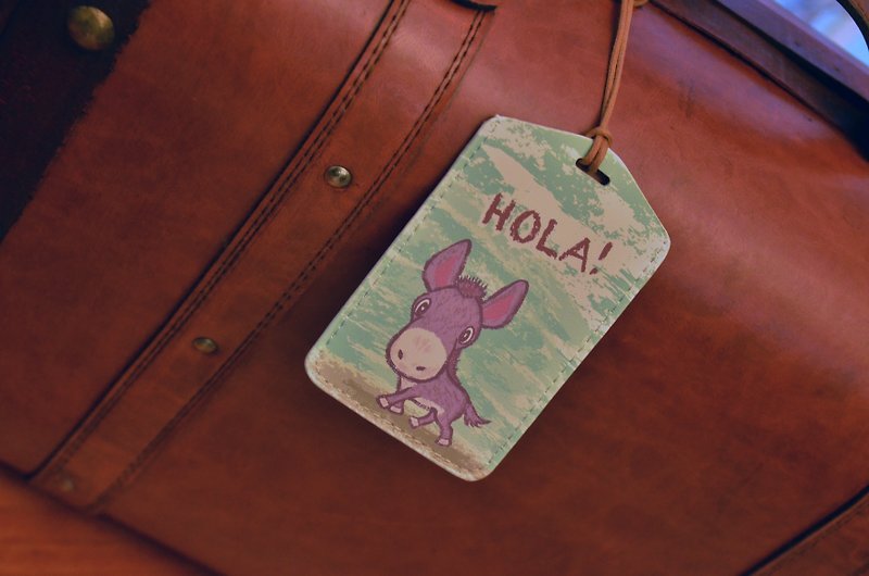 Luggage tag -HOLA! Donkey - ID & Badge Holders - Genuine Leather 