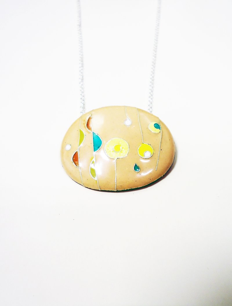 Rainy Day with Sunshine Rainy Day with Enamel Necklace (Sun Rain) Out of Print - Necklaces - Other Metals Pink