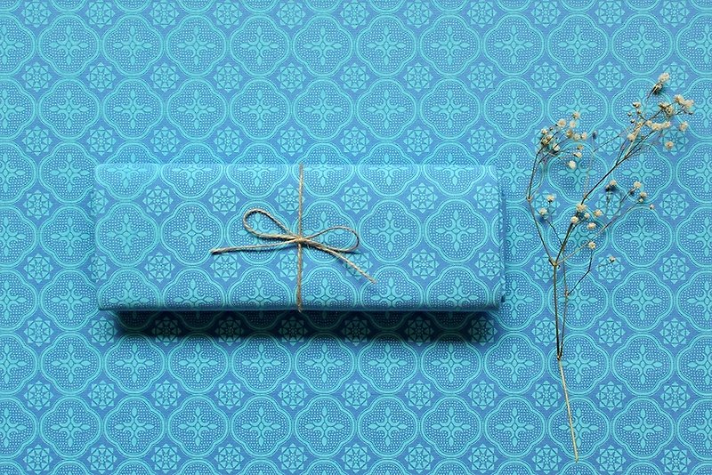 布匹-玻璃海棠花紋/柔和藍色 - Other - Other Materials Blue