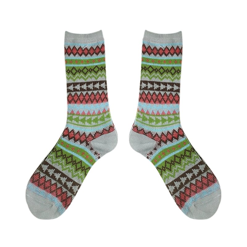【3色】旋轉的奇幻世界！ // 光點萬花筒棉毛混織襪子 :::DAWN' make up your feet ::: - Socks - Cotton & Hemp Multicolor