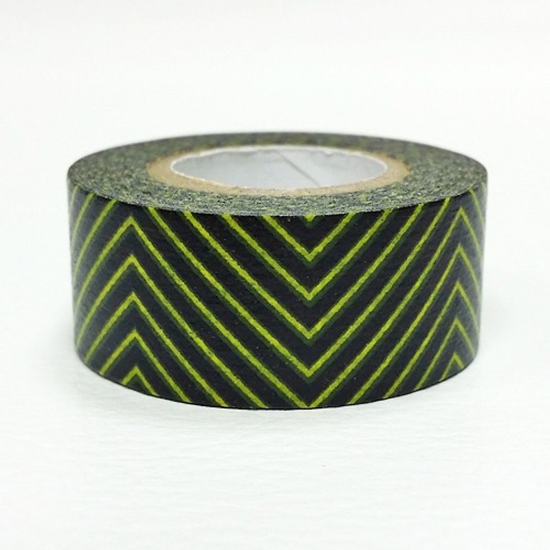 Mastee and paper tape Basic overseas [curve-yellow+black (MST-MKT142-YE)] - Washi Tape - Paper Multicolor