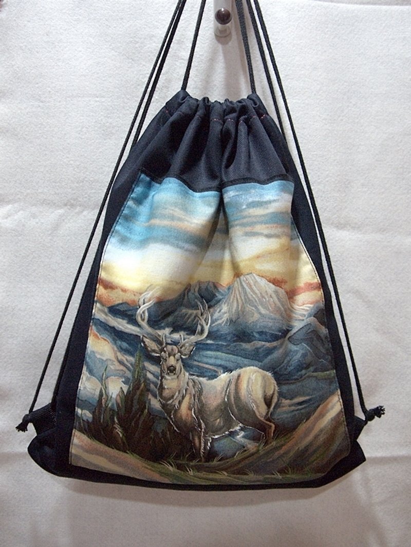 Drawstring Backpacks + I love animals, therefore I am - prequel + - กระเป๋าหูรูด - วัสดุอื่นๆ สีดำ