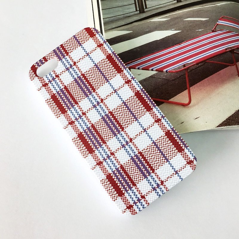 Hong Kong Style Red Blue White Strips Print Soft / Hard Case for iPhone X,  iPhone 8,  iPhone 8 Plus,  iPhone 7 case, iPhone 7 Plus case, iPhone 6/6S, iPhone 6/6S Plus, Samsung Galaxy Note 7 case, Note 5 case, S7 Edge case, S7 case - Phone Cases - Plastic Red