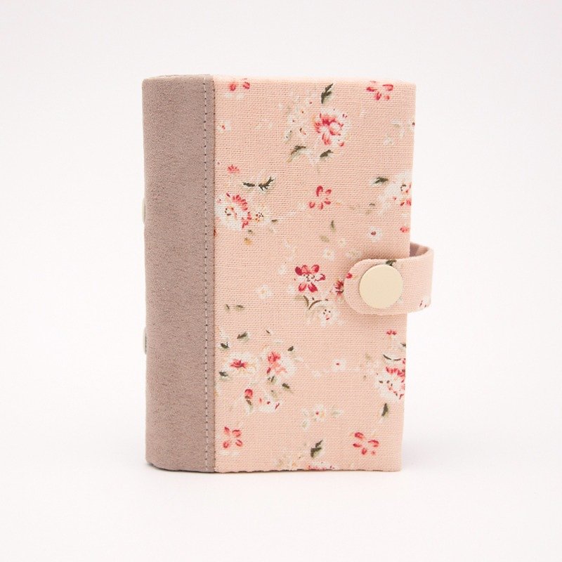 A Book 卡片套-粉橘小花 - 證件套/卡套 - 棉．麻 粉紅色