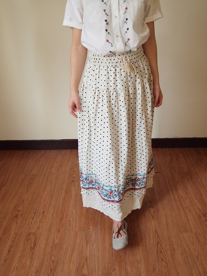 Eastern European girl's little cotton dress (little) (I150536) - Skirts - Other Materials White
