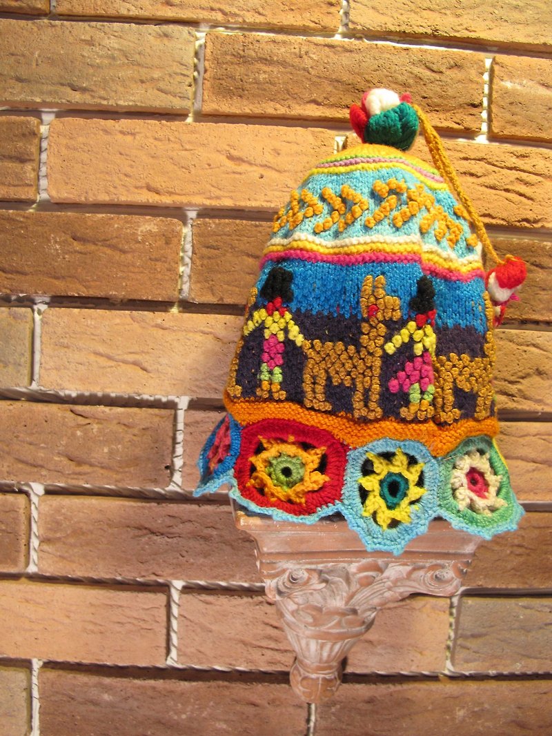 Alpaca flower color three-dimensional woven caps - Hats & Caps - Other Materials Multicolor