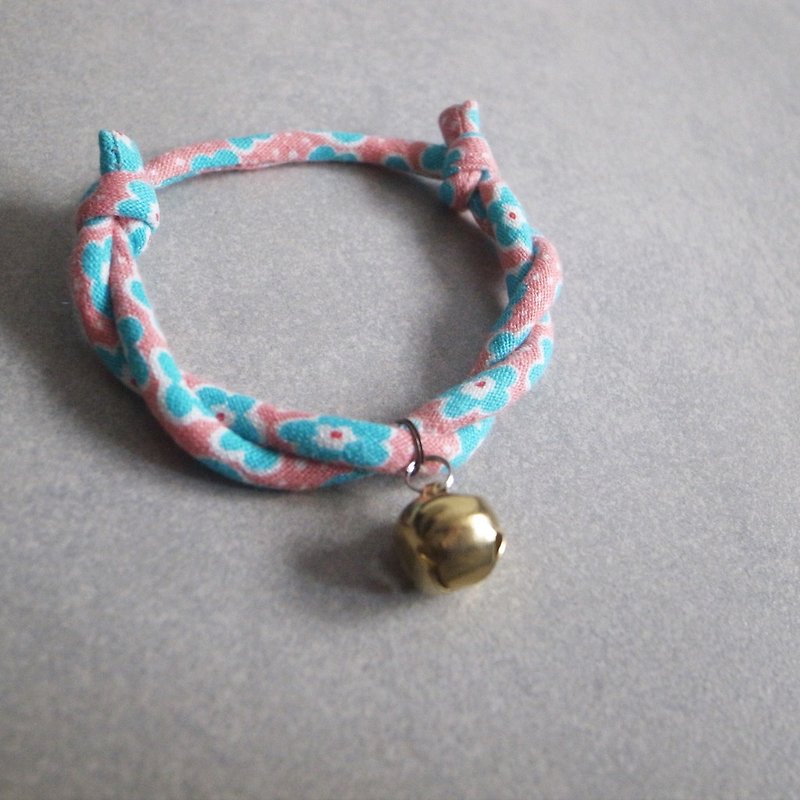 Japanese dog collar & cat collar【Nordic Cloth Adjustable】Pink Cyan_S size - Collars & Leashes - Cotton & Hemp Pink