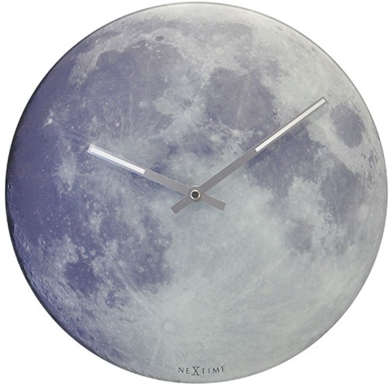 NeXtime wall clock Blue Moon - Luminous Moon Glow clock - Clocks - Glass Gray