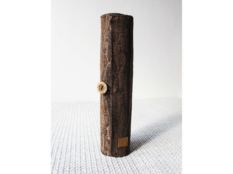 Paralife Custom Handmade Wooden Grain Cork pencil pouch (custom made size) - กล่องดินสอ/ถุงดินสอ - พืช/ดอกไม้ สีนำ้ตาล