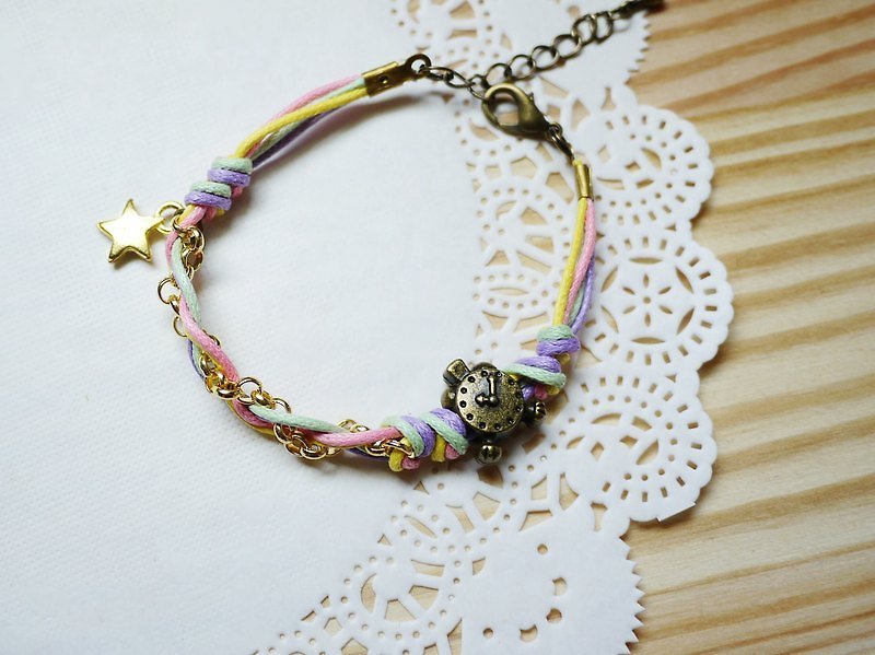 Paris. Happiness hand made. ZAKKA "Fantasy" Pandora braided bracelet. - สร้อยข้อมือ - โลหะ หลากหลายสี
