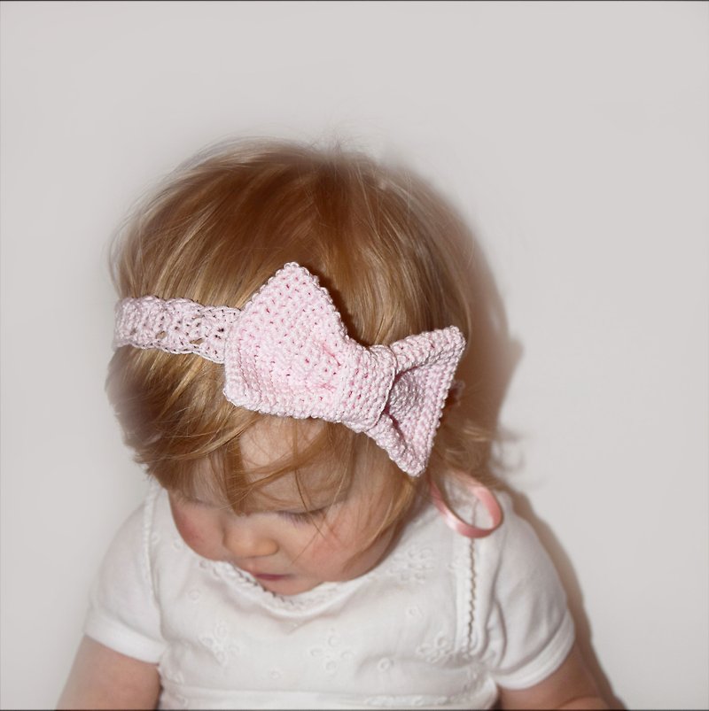 Pink Baby Girl Headband - Cherry Blossom Flower Crown for Baby Girls and Toddlers - Flower Girl Headband or Belt - Baby Photo Prop - ผ้ากันเปื้อน - วัสดุอื่นๆ สึชมพู