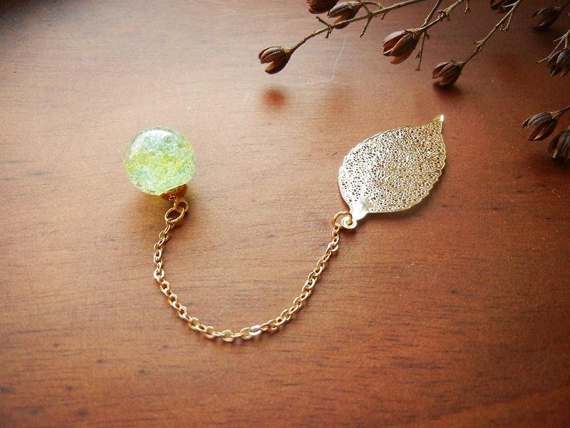 *coucoubird*Veined Glass Ball Bookmark - Crushed Ice Green - Keychains - Other Metals Green