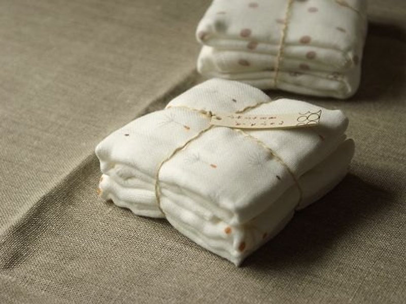 Japanese IZAWA Japanese style soft 8-layer cotton gauze hand towel/dish towel dandelion and tree - อื่นๆ - ผ้าฝ้าย/ผ้าลินิน ขาว
