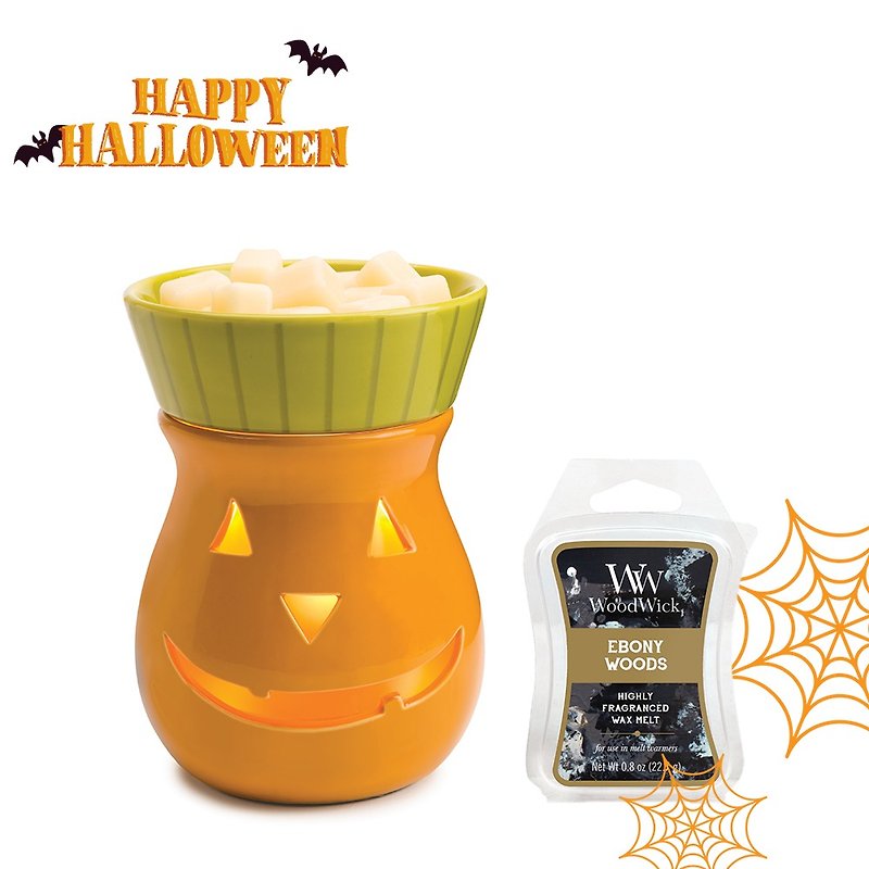 [Candle Warmers] Jack Pumpkin Stirring Warmer & Magic Black Forest Fragrance Wax - Candles & Candle Holders - Other Materials Orange
