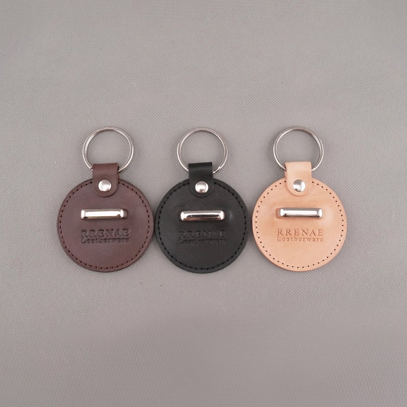 聯名鑰匙圈 / 植鞣 / 金屬 / 免費刻字 / 皮革 / RRENAE Leatherware - 鑰匙圈/鑰匙包 - 真皮 卡其色