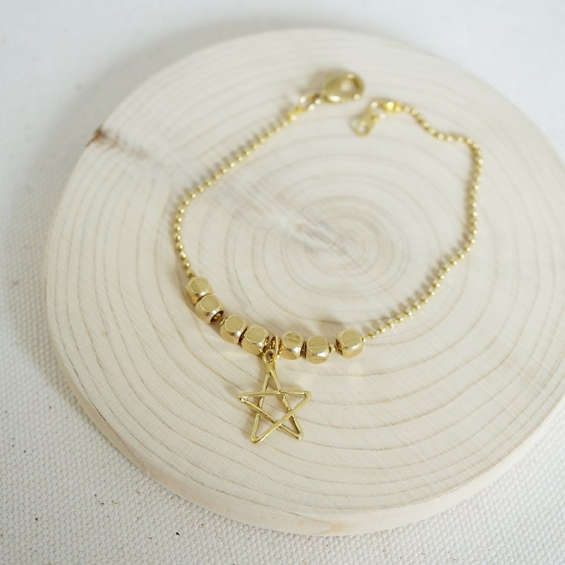 Free Style Star Bracelets - Brass Models, Handmade Jewelry - สร้อยข้อมือ - ทองแดงทองเหลือง สีทอง