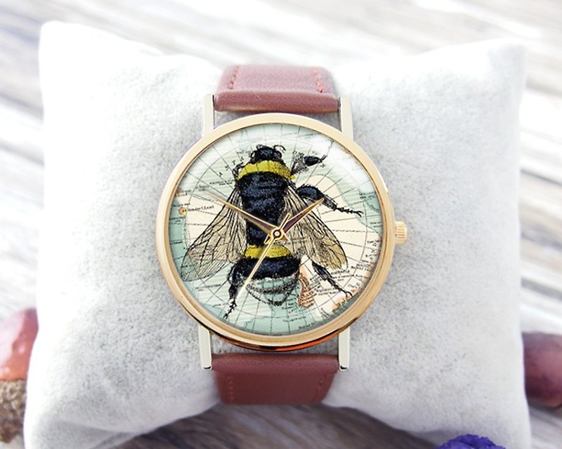 Bee Picking Honey-Ladies' Watches/Men's Watches/Unisex Watches/Accessories【Special U Design】 - Women's Watches - Other Metals Brown
