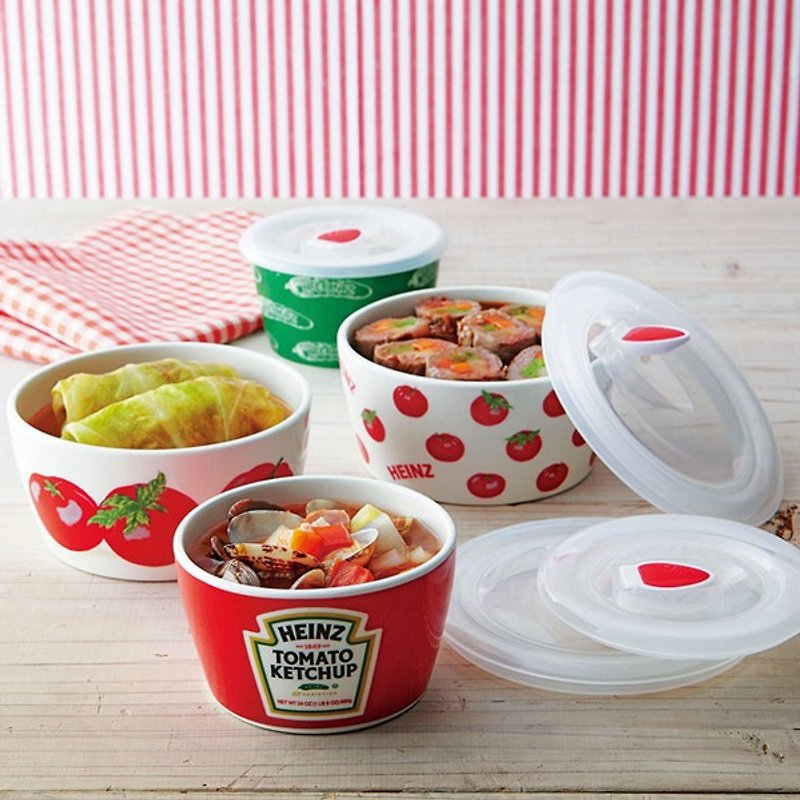 SUSS-日本 老牌番茄醬品牌HEINZ 多用途陶瓷餐碗/湯碗組(四入) -現貨免運 - 碗 - 其他材質 紅色