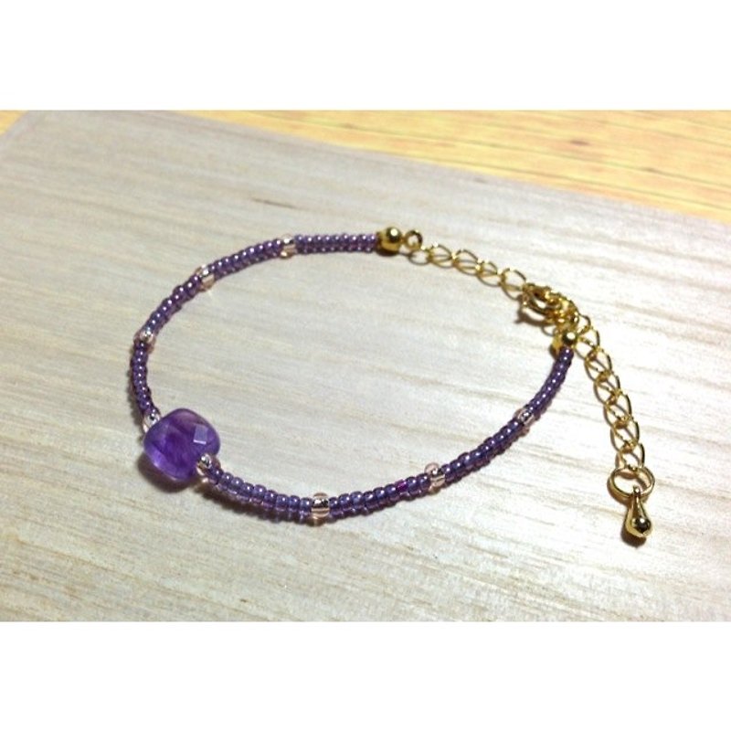 紫色情迷~~~紫水晶+日本珠 手工手環 - ブレスレット - その他の素材 