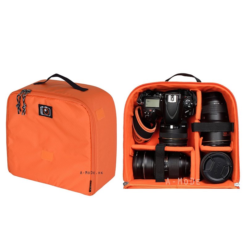 Camera bag insert for camera and lenses backpack case IN03 - กระเป๋ากล้อง - วัสดุกันนำ้ สีแดง
