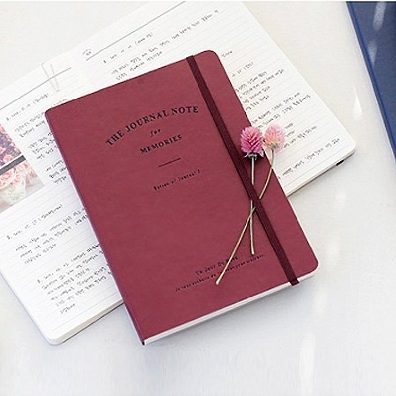 Dessin x Iconic- soft leather hardcover J notebook - burgundy, ICO80886 - สมุดบันทึก/สมุดปฏิทิน - กระดาษ สีแดง