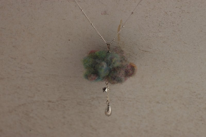 Silver Raindrop Necklace - Necklaces - Wool Gray