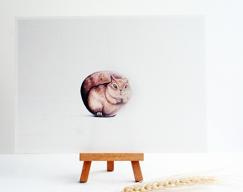 Squirrel (Stonepaint picture) Porstcard - การ์ด/โปสการ์ด - กระดาษ สีกากี