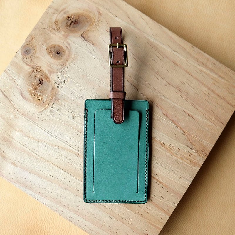 isni [luggage tag]  green design/sweet design on the your travel - Luggage Tags - Genuine Leather Gold