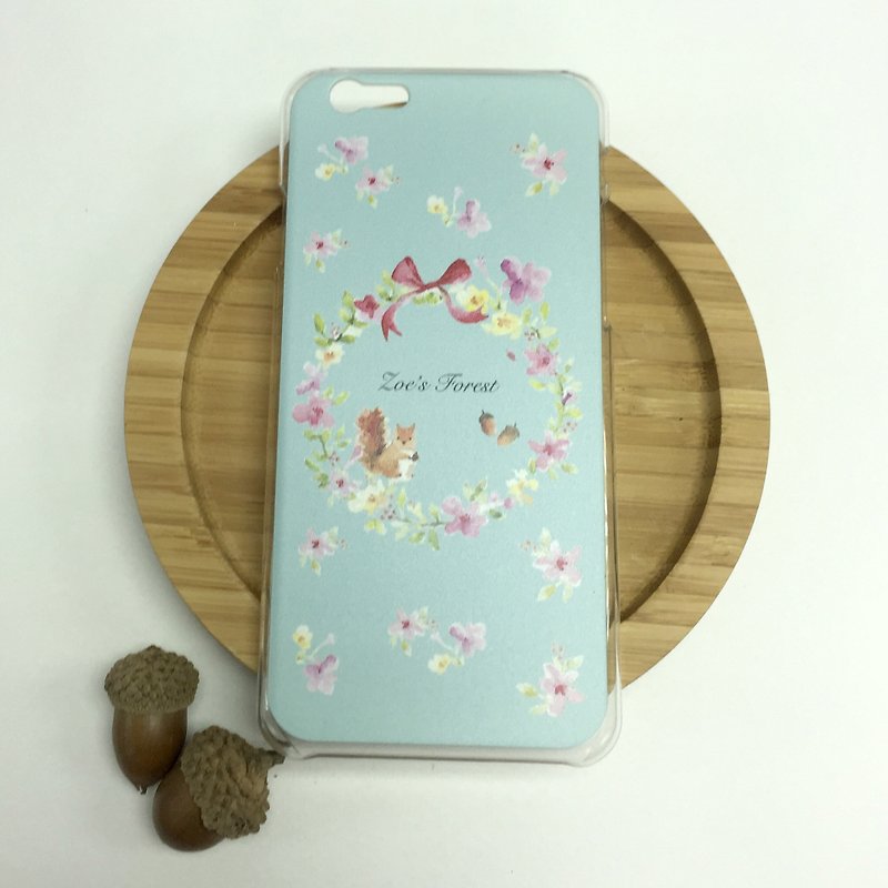 Zoeの森ピンクの緑色の花輪の携帯電話ケース7/7プラス8/8プラスX - スマホケース - プラスチック グリーン