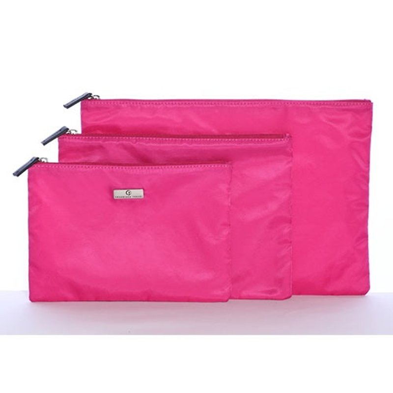 Organized Travel- three-piece multi-function travel pouch (brilliant pink) - Other - Other Materials Pink