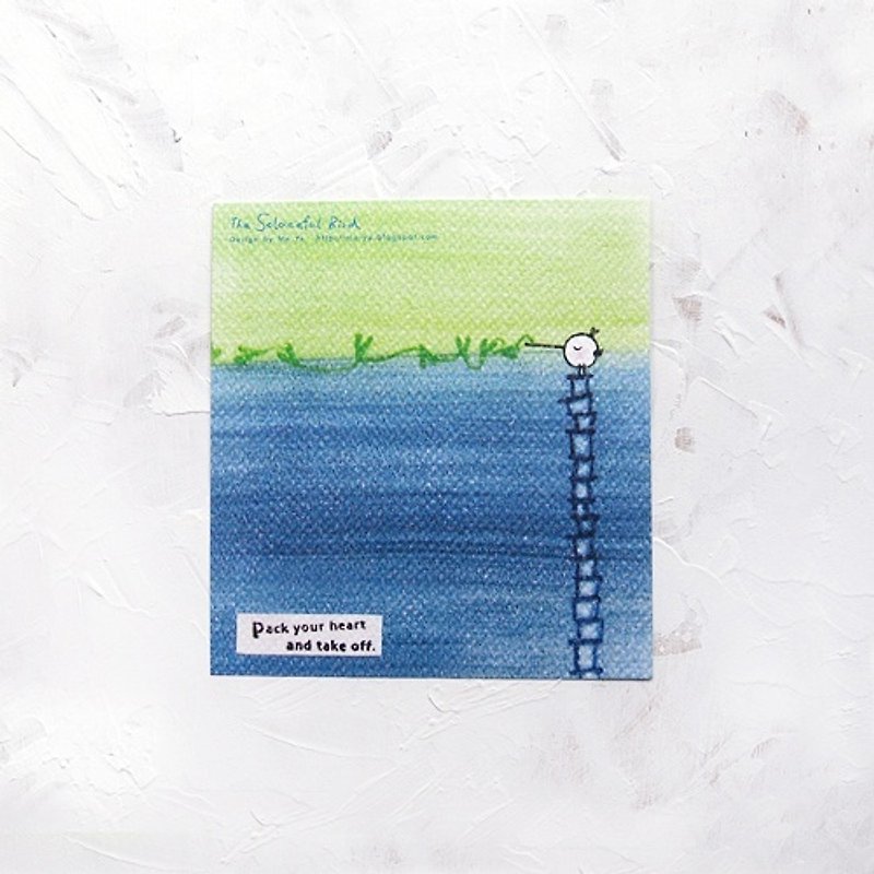 Don't Cry Bird Cool Card - Traveling to the Sea Level - การ์ด/โปสการ์ด - กระดาษ สีน้ำเงิน