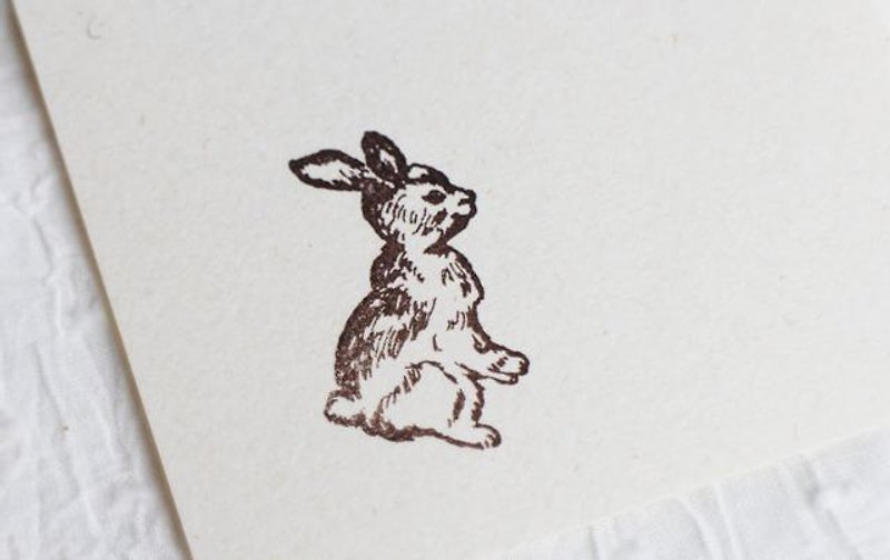 兔子 木頭印章 - 印章/印台 - 木頭 咖啡色