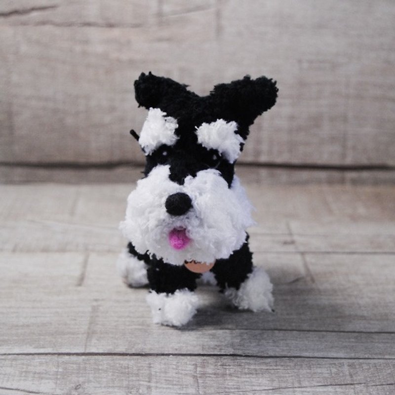 Pets avatar 14 ~ 15cm [feiwa Fei handmade baby doll pet schnauzer] (welcome to build your dog) - Stuffed Dolls & Figurines - Other Materials Black