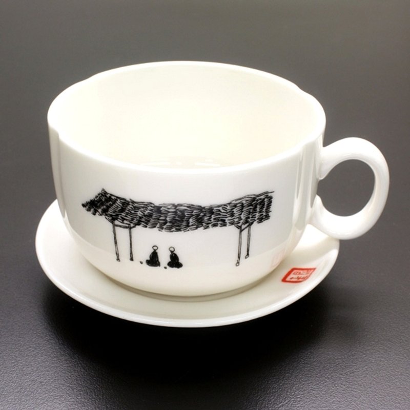 TAISO zen painting master Li Xiaoyu - 檐下听秋茗茶禅风瓷杯组 - Mugs - Other Materials White