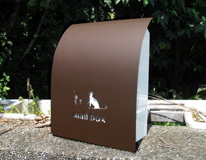 不鏽鋼貓長蓋信箱　郵筒　濃郁深沉　低調魅力　全不鏽鋼製造 - 其他家具 - 其他金屬 咖啡色