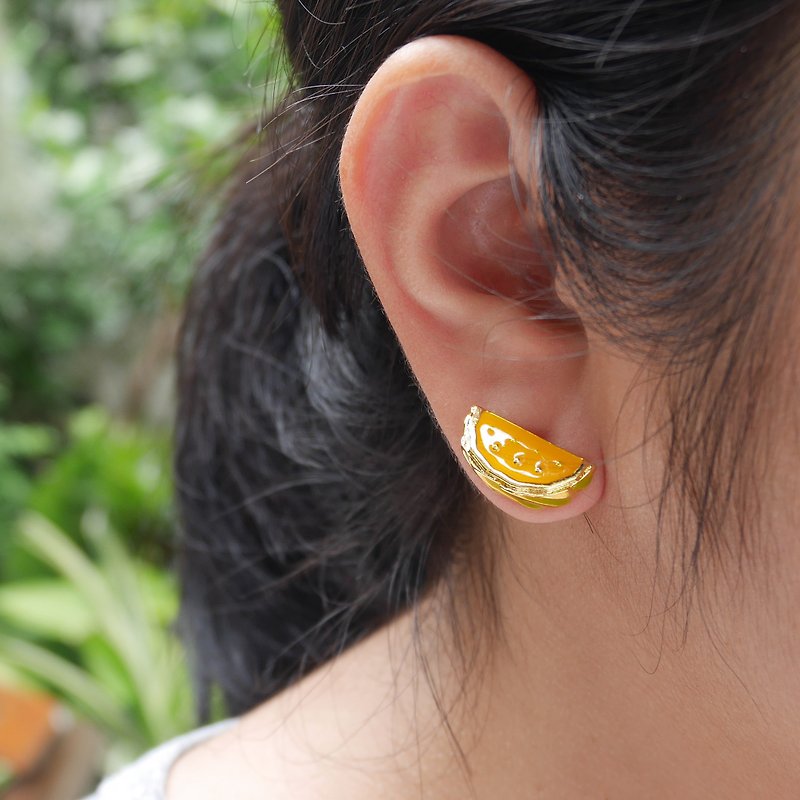 Glorikami 黃黃西瓜耳環 - 耳環/耳夾 - 其他材質 黃色