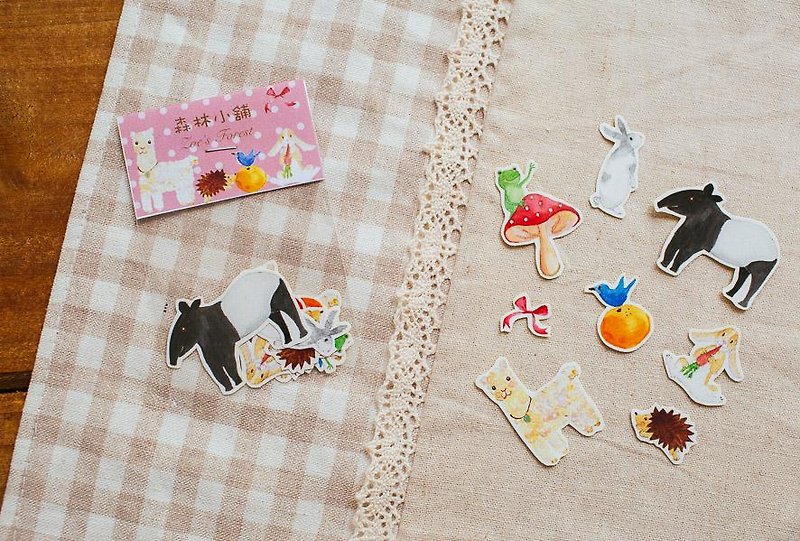 * Zoe's forest * Forest Critter stickers part2 (.... Malay mold mud horse frog hedgehog rabbit) - Stickers - Paper Multicolor