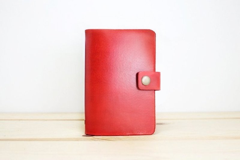A7 Notebook Leather Cover - สมุดบันทึก/สมุดปฏิทิน - หนังแท้ สีแดง