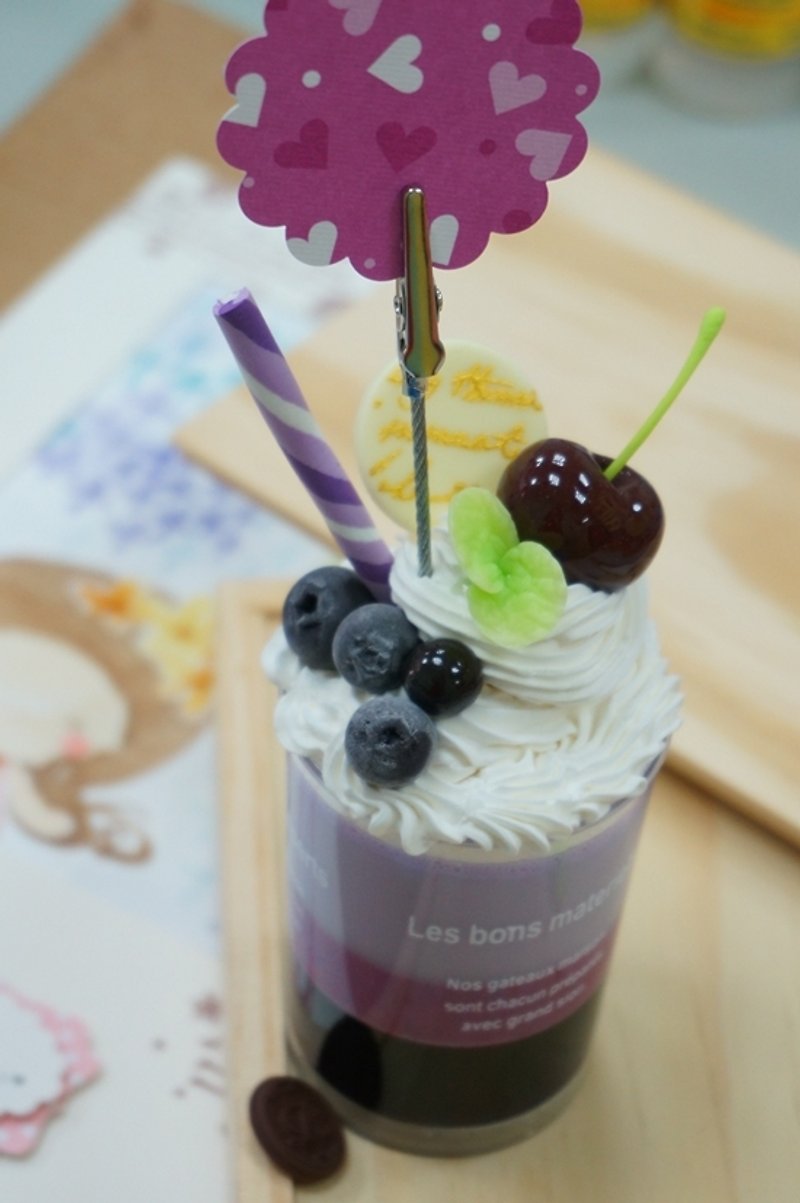 Handmade colorful ice cream dessert Bei Bei (purple fantasy cherry) - Other - Other Materials Red
