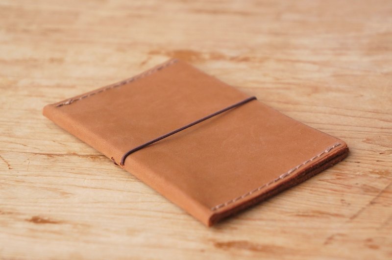 Card folder (custom lettering) - Card Holders & Cases - Genuine Leather Brown