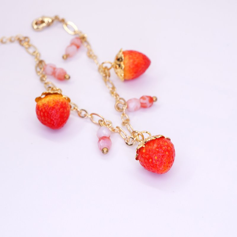 *Playful Design* Strawberry Bracelet - Bracelets - Clay 
