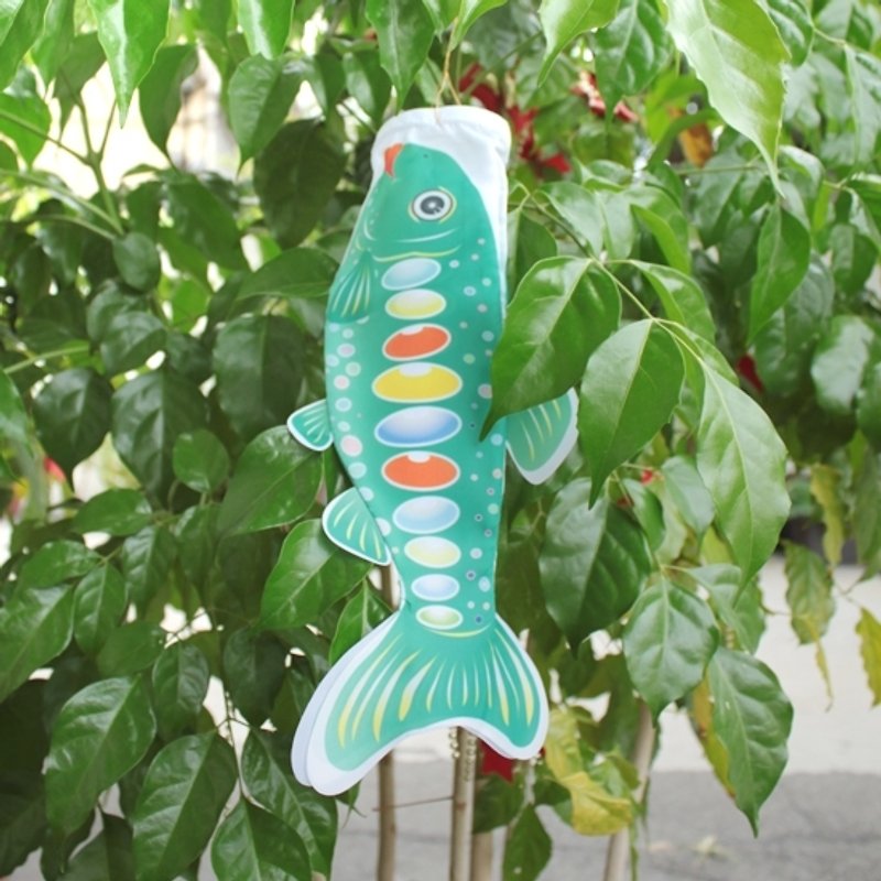 台灣國寶魚[櫻花鉤吻鮭]魚旗 30CM (綠) - 擺飾/家飾品 - 其他材質 綠色