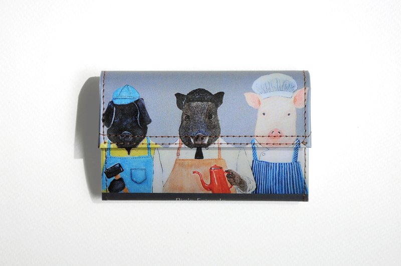 1983ER small paper bag - a good friend of piglets - Coin Purses - Paper Gray