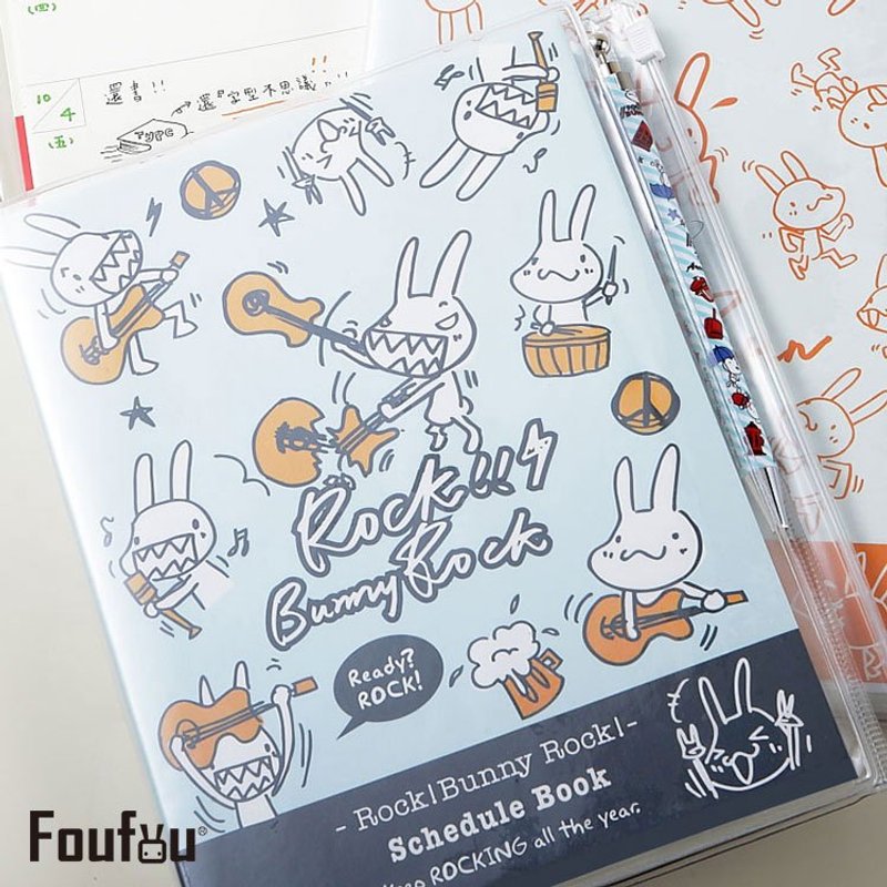 《Foufou》萬年行事曆2014- Rock!! Bunny Rock!!(無時效自填日期) - 筆記本/手帳 - 紙 多色