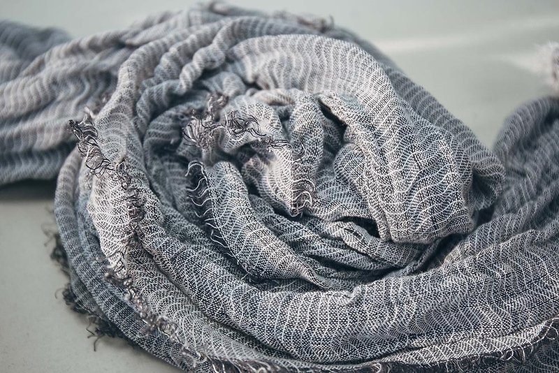 Collagen-Infused Linen Beauty Scarf - Gray - Scarves - Cotton & Hemp Gray