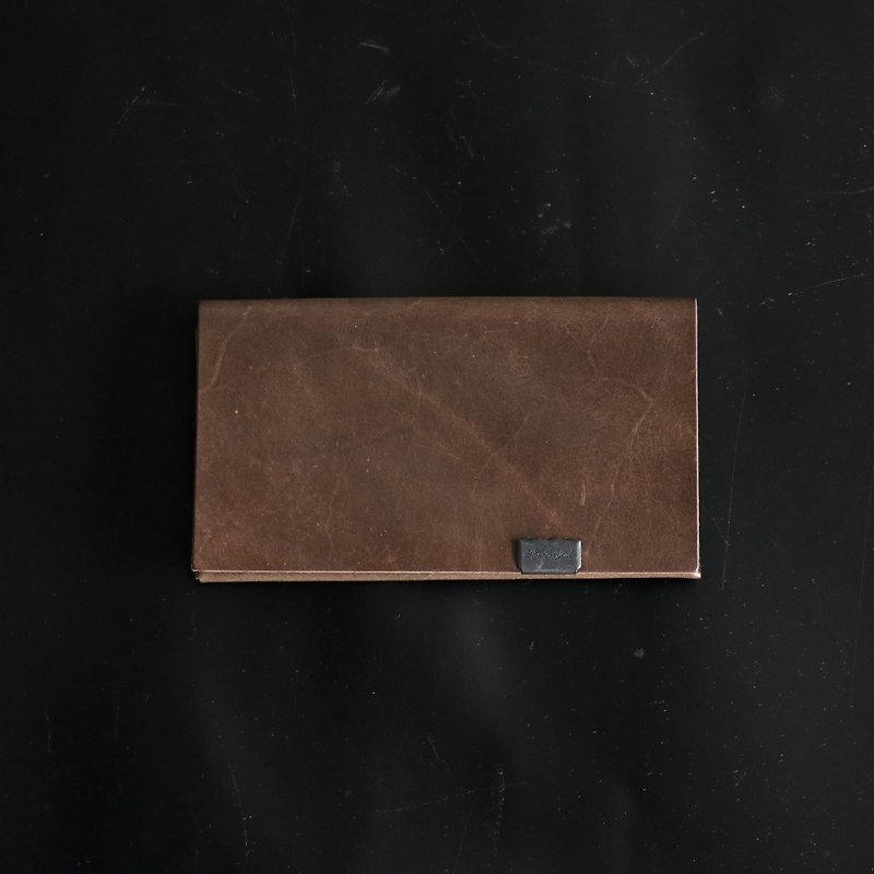 Made Shosa card holder / card holder - calfskin models / brown - Card Holders & Cases - Genuine Leather Brown