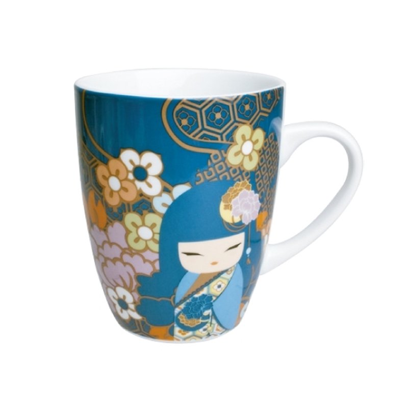 Kimmidoll and Fu doll mug Mamiko - แก้วมัค/แก้วกาแฟ - ดินเผา สีน้ำเงิน